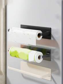 Sticky‑On Kitchen Paper Towel Holder, No‑Drill Under‑Cabinet Wall Mount Towel Rack, Self‑Adhesive Roll Holder For Kitchen, Bathroom, Refrigerator Side - Multicolor - View 8