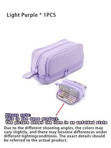 A Dual-Layer Protective Pencil Case And A Multi-Functional, Large-Capacity Pen Pouch. The Stationery Bag Features Multiple Compartments, Making It Suitable For Storing Office Supplies, Study Tools, School Materials, And Desktop Organizers. - Single Piece - View 6