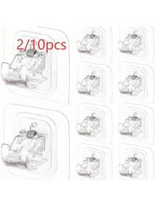 2/10pcs No-Drill Transparent Curtain Rod Brackets, Self-Adhesive Adjustable Hooks, Multi-Purpose Hooks For Bathroom Kitchen Home Organization - Multicolor - View 11