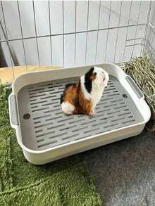 Double-Layer Hamster Rabbit Toilet Tray, Guinea Pig Bed Tray With Compartments, Detachable Double-Layer Hamster Tray, Drainage Tray, Training Basin, Sand Basin - Multicolor - View 4