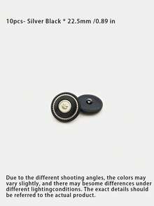 1 Pack 10 Pieces Premium Round Four‑Leaf Clover Resin‑Metal Composite Buttons Decorative Fasteners For Women Coats Windbreakers Suits Outerwear Hand‑Sewn Clothing Accessories - 10pcs - View 13