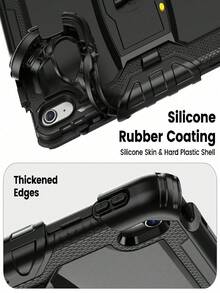 A Black Heavy-Duty Shock-Absorbing Protective Case Suitable For IPad 11 (A16) 2025 (11 Inch), With A Sturdy And Durable Hard Shell Protective Cover And Built-In Bracket - Black - View 11