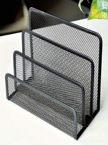 1pc Solid Multifunctional Wire Desk Organizer All In One Book Shelf File Tray Card Slot Freestanding Compact Vertical For Home Office Mail Letter Storage Space Saving Functional Convenient Practical Office Supplies Must Have - Multicolor - View 2