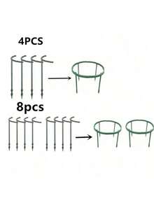 Garden Plant Support Stakes, Plastic Semi‑Circular Plant Cage, Climbing Plant Trellis, Peony Flower Support Stand, For Yard Garden Flower Growth Fixing And Plant Protection - A - View 7