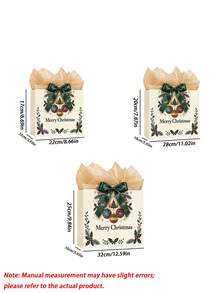5/10/15PCS Christmas Gift Bags, Party Favor Bags, Candy Apple Cookie Packaging Bags With Handles - multicolor - View 3
