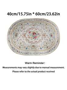 1pc Luxury European Oval Rug - Soft, Plush Floral Pattern, Oval Floral Rug, Decorative Carpet, Bedroom Decor, Small Rug, Carpet, Home Decor, Living Room Rug, Living Room Small Rug, Bedroom Rug, Living Room Home Decor, Outdoor Rug - A - View 16