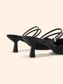 CUCCOO BASICS Women's Fashion Fabric Pointed High-Heeled Shoes, Suitable For Christmas And Spring Wear - Black - View 5