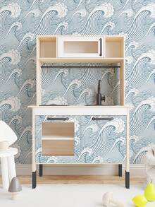 1 Buah Wallpaper Perekat Diri, Dapat Dilepas, Tahan Air, Motif Gelombang Jepang, Mural Dinding untuk Ruang Tamu dan Kamar Tidur, Renovasi Mudah Dikupas dan Ditempel, Tahan Lama, PVC Vinyl, Tahan Lembap, Tahan Gores, Dekorasi Rumah, Ramah untuk Apartemen Sewa - Beraneka warna - View 8