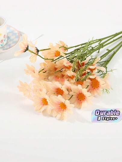 10pcs/20pcs-Artificial Chamomile Fake Flowers, Vase Filler Boho Style Decor For Living Room Kitchen Room Indoor Party Ornament