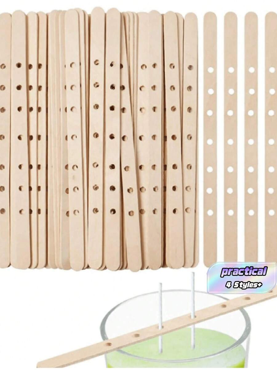 Batang Kayu Pelubang untuk Lilin, Penahan Sumbu Lilin, Penstabil Sumbu Lilin Aromaterapi, Bahan Pembuatan Lilin DIY - MultiWarna - View 1