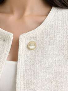 1 Pack 10 Pieces Round Cat‑Eye Stone Metal Buttons Premium Decorative Fasteners For Women Cardigans Knitwear Shirts Hand‑Sewn Clothing Accessories - 10pcs - View 2