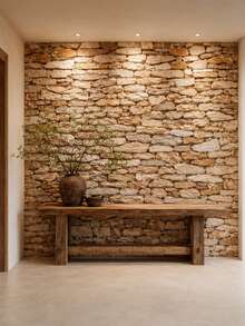 3D Retro Stone Texture Marble Wallpaper, For Living Room Background Wall, Bar, Restaurant & Cafe - brown - View 4