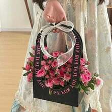 Foldable Paper Basket Set, Handheld Wedding Bouquet Gift Bags, Flower Wrapping, Flower Arrangement Baskets, Wedding Gift Decor, Ideal For Mother'S Day, Father'S Day, Eid Al-Adha, Flower Bouquet Wrapping - Multicolor - View 6