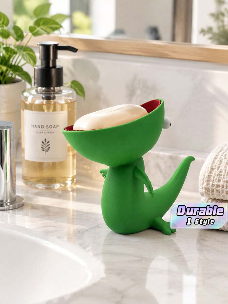 1pc Cute Big‑Mouth Lizard Ceramic Decor Storage Box, Multi‑Purpose Soap Holder Candy Jar, Entryway Desktop Organizer For Keys Keychains, Fun Tabletop Ornament, Decor Household Accessory For Living Room Hall Indoor Daily Home Decoration - multicolor - View 1