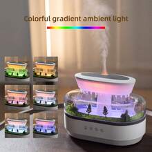 Mesin Aromaterapi Minyak Esensial Bentuk Tetesan Hujan Mikro Lanskap 250ml, Mesin Aromaterapi Minyak Esensial dengan 7 Lampu Warna, Pelembap Udara Bentuk Tetesan Hujan dengan Suara Hujan, Mesin Aromaterapi Ultrasonik dengan Pengaturan Waktu Mati Otomatis. - Steker Inggris (220-240V) - View 5