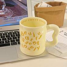 A 350Ml Ceramic Coffee Mug With Personalized English Lettering, Suitable For Adults And Children. - Multicolor - View 7