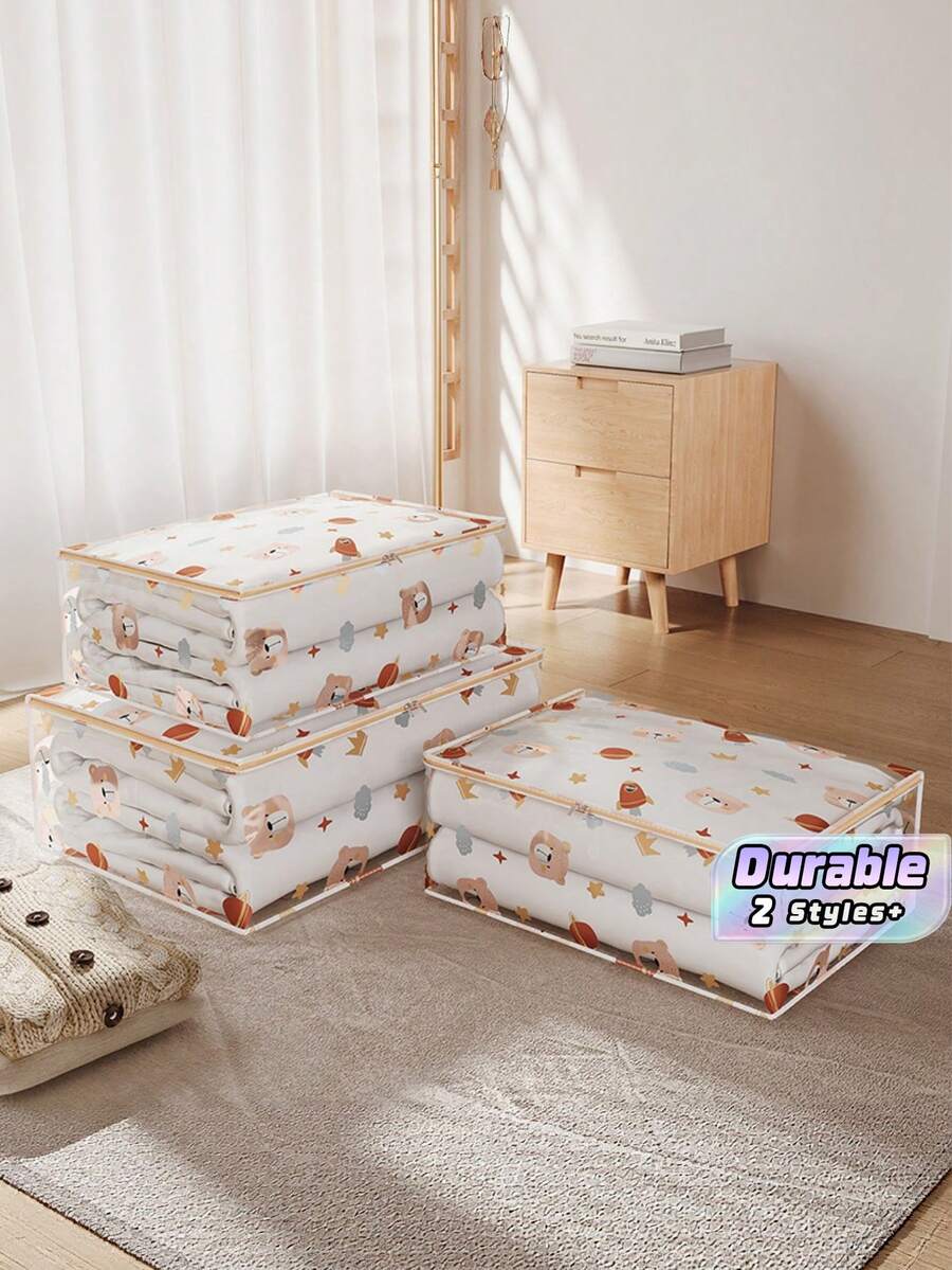 1 túi đựng chăn dày, túi đựng quần áo theo mùa dung tích lớn, túi đóng gói chuyển nhà có cửa sổ trong suốt nhìn rõ, túi đựng chăn ga gối đệm chống bụi cho tủ quần áo và gia đình - Nhiều màu - Xem 1