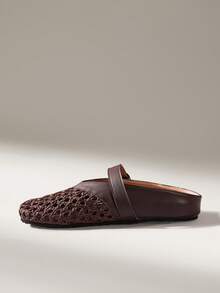 Solecia Ladies Comfort Soft Bottom Bocken Baotou Slippers, Woven Holiday Style - Chocolate Brown - View 4