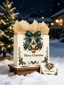 5/10/15PCS Christmas Gift Bags, Party Favor Bags, Candy Apple Cookie Packaging Bags With Handles - multicolor - View 5