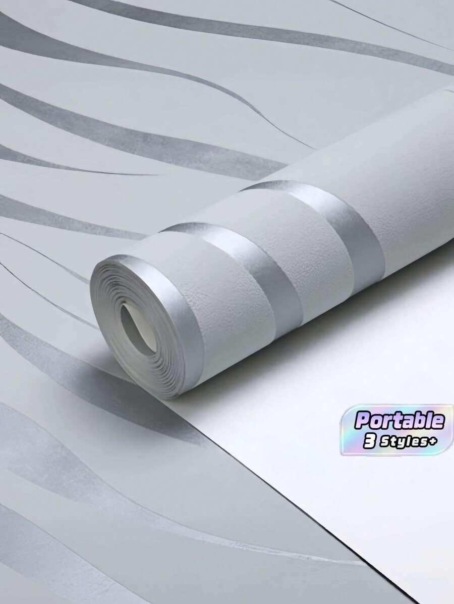 1 Roll Of Water Ripple Multi-Color Wallpaper, Non-Woven Fabric Simple And Fashionable Wall Decoration Wallpaper Suitable For Living Room, Bedroom, TV Background Wall. - multicolor - View 1