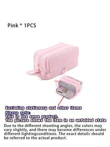 A Dual-Layer Protective Pencil Case And A Multi-Functional, Large-Capacity Pen Pouch. The Stationery Bag Features Multiple Compartments, Making It Suitable For Storing Office Supplies, Study Tools, School Materials, And Desktop Organizers. - Single Piece - View 12