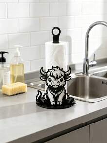 Exquisite Shovel-Shaped Paper Towel Holder, Black Wrought Iron Kitchen Decoration, This Paper Towel Roll Holder Requires No Installation And Is Suitable For Country-Style Home Decor Such As Dining Tables And Bedrooms. Durable Design. - 4 cattle - View 9
