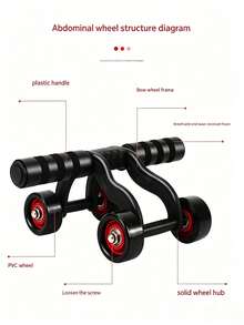 1PC Four Wheel Ab Roller Stable Non Slip Core Strength Training Multifunctional Abdominal Exerciser For Men Women Home Gym - Multicolor - View 5