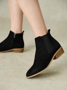 Styleloop Ladies And Ankle Boots And Booties, One-Pedal Stretch Boots, Black Pointed Street Knight Boots - Black 0030 - View 3