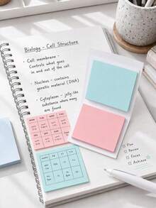 Haus Hana Accordion Foldable Multicolor Sticky Notes Pad, 4 Pastel Shades 120 Sheets Total 76*76mm Self-Adhesive Tearable Memo Notes, Portable Flip Design Study Annotation Markers For Exam Review, Class Notes, Office Reminders, Page Labeling - multicolor - View 1