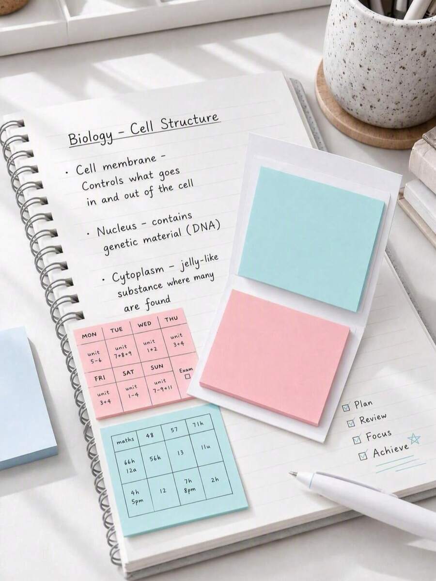 Haus Hana Accordion Foldable Multicolor Sticky Notes Pad, 4 Pastel Shades 120 Sheets Total 76*76mm Self-Adhesive Tearable Memo Notes, Portable Flip Design Study Annotation Markers For Exam Review, Class Notes, Office Reminders, Page Labeling - multicolor - View 1
