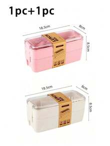 1 Set Bento Box Set, Bento Box Set, Adult Lunch Box With Separators, Utensils, Microwave And Dishwasher, Suitable For Lunch, - Multicolor - View 14