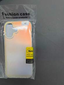 1 pieza Funda de teléfono de silicona suave con degradado mate, estilo radiante INS, cubierta protectora a prueba de golpes, compatible con iPhone - Blanco - Ver 8