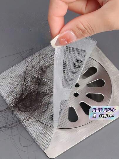 Filtro de malla adhesiva extra fuerte para drenaje de piso de baño, atrapa cabellos, evita obstrucciones y bichos, lavable, reutilizable, fácil de instalar y duradero