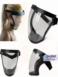 Clear Full Face Shield With Bottom Breathable Vents To Prevent Splash Lightweight Clear Face Shield For Men And Women Adjustable Protective Face Cover For Kitchen Cooking Frying Cleaning Prevention Face Shield Household Items Kitchen Essentials - A - View 2