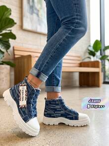 Pair Of Casual High-Function Multi-Purpose Sports Shoes, Stylish And Comfortable Outdoor Sports Sneakers - Dark Blue - View 2