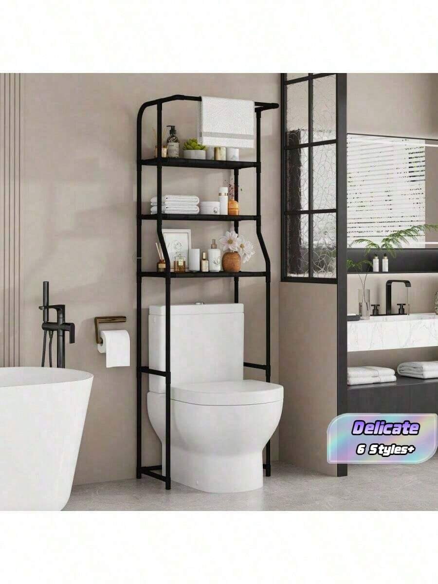 Rak Penyimpanan Kamar Mandi Logam, Cocok untuk Mesin Cuci dan Pengering - Rak Penyimpanan Multifungsi Berdiri di Lantai, Dapat Menampung Handuk dan Perlengkapan Pembersih, Rak Penyimpanan Kamar Mandi, Rak Penyimpanan Toilet, Rak Penyimpanan Mesin Cuci, Berdiri di Lantai - MultiWarna - View 1