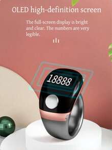 1Pc Smart Ring Multifunctional Electronic Counter, OLED HD Full‑Screen Display, Clear Large Readable Digits, Portable Wearable Counter - Multicolor - View 7