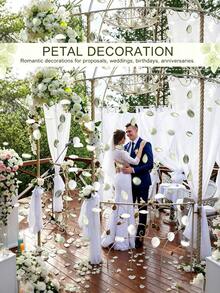 200/300/500/1000 Pcs,Sage Green,Silk Rose Petals, Artificial Leaves, Suitable For Wedding Flower Baskets, Center Decorations On The Dining Table, Parties, Bridal Parties, And Romantic Night Decorations - Rat tail green four colors - View 2