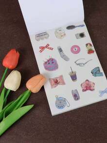 1/2Pcs Kawaii Fruit Sticker Book, Macaron Color Letter Stickers For DIY Scrapbook Journal, Cute Aesthetic Decals For Planner Notebook School Supplies - A - View 10