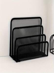 1pc Solid Multifunctional Wire Desk Organizer All In One Book Shelf File Tray Card Slot Freestanding Compact Vertical For Home Office Mail Letter Storage Space Saving Functional Convenient Practical Office Supplies Must Have - Multicolor - View 6