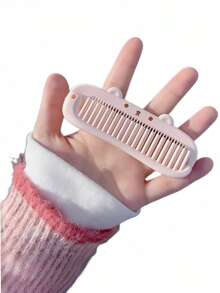 1PC MINI PORTABLE FOLDABLE COMPACT TRAVEL DETANGLING HAIR COMB BRUSH CUTE CARTOON DESIGN FOR STUDENT BANGS HAIR CARE KIDS BACKPACK DAILY USE HOME OFFICE HOTEL SCHOOL STATIONERY BACK TO SCHOOL GIFT - Multicolor - View 6