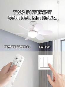 Multi‑Function Remote Control Ceiling Fan Light Combo, 30W LED Fan Lamp With E27 Base, Adjustable Fan, White Ceiling Light For Living Room, Kitchen And Office - one-size - View 7