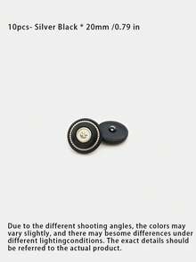 1 Pack 10 Pieces Premium Round Four‑Leaf Clover Resin‑Metal Composite Buttons Decorative Fasteners For Women Coats Windbreakers Suits Outerwear Hand‑Sewn Clothing Accessories - 10pcs - View 19