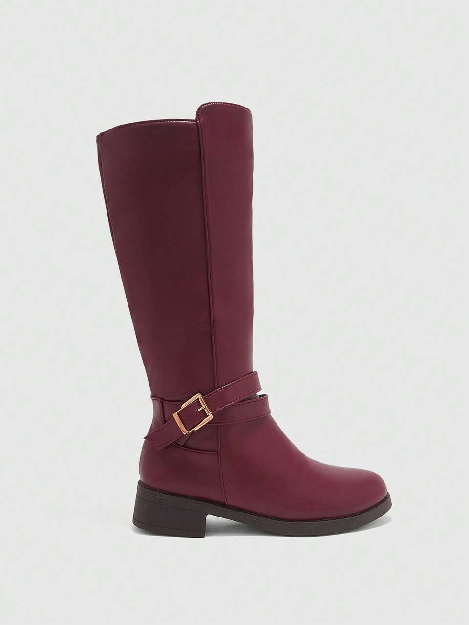 CUCCOO BIZCHIC Women Shoes New Burgundy Side Zipper High Women's Boots Daily Commuter Versatile Women's Knee Boots Long Boots High Boots Women's Boots Fall Shoes
