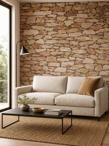 3D Retro Stone Texture Marble Wallpaper, For Living Room Background Wall, Bar, Restaurant & Cafe - brown - View 6