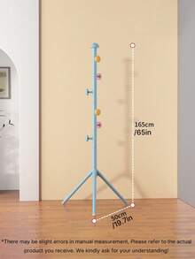 Cute Colorful Kids Floor Coat Rack, Tripod Base Children Clothing Hanger Stand With Multiple Hooks, Freestanding Hat & Backpack Organizer For Kid Bedroom Decoration - Multicolor - View 4