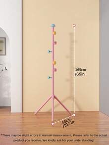 Cute Colorful Kids Floor Coat Rack, Tripod Base Children Clothing Hanger Stand With Multiple Hooks, Freestanding Hat & Backpack Organizer For Kid Bedroom Decoration - Multicolor - View 6