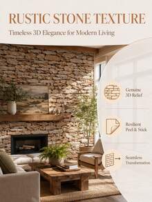 3D Retro Stone Texture Marble Wallpaper, For Living Room Background Wall, Bar, Restaurant & Cafe - brown - View 2