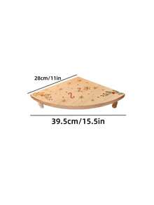 1PC Christmas Edition Compact SolidWood MultiUse SpaceSaving WallMount EasyInstall Sturdy Durable WaterResistant ScratchProof NonSlip Vintage Corner DisplayRack StorageOrganizer Shelf For Kitchen Coffee Bar Bathroom - Multicolor - View 5