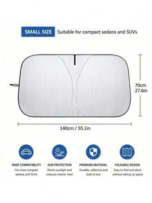 1 Piece Stay Cool And Protected With 1pc Car Sunshade For Summer - Silver 1 - View 4